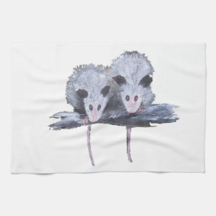 Serviette de "deux opossums"