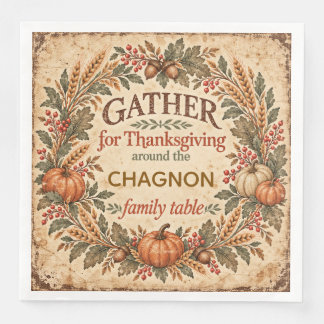 Serviette de dîner en papier personnalisée vintage