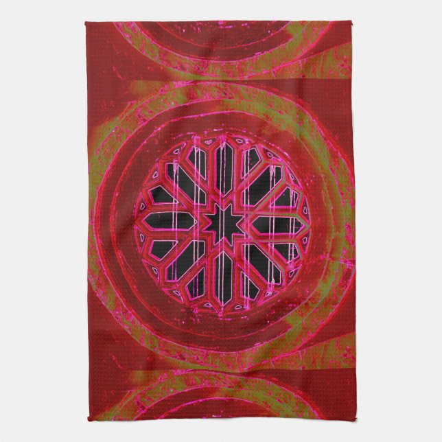 serviette de fenêtre de l'église irlandaise rouge (Vertical)