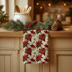 Serviette de fleurs de vacances classique Art Poin