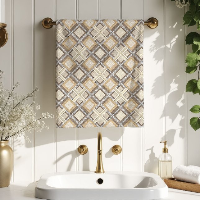 Serviette de géométrie moderne Accent pastel neutr (Modern Geometry Towel Neutral Pastel Accent)