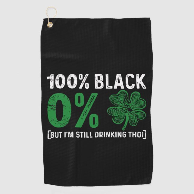 Serviette De Golf 100% Noir 0% Shamrock St Patricks Day Africain  (Devant)