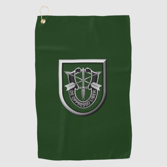 Serviette De Golf 10e insigne du groupe des forces spéciales (Devant)