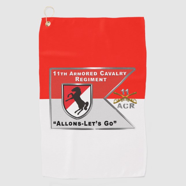 Serviette De Golf 11e régiment de cavalerie blindée ACR  (Devant)