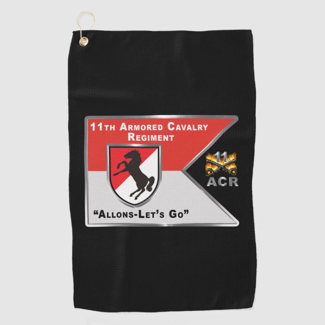 Serviette De Golf 11e Régiment de cavalerie blindée "Cheval noir" (Devant)