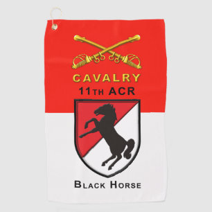 Serviette De Golf 11e Régiment de cavalerie blindée "Cheval noir"