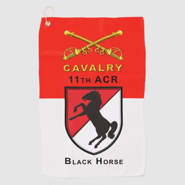 Serviette De Golf 11e Régiment de cavalerie blindée "Cheval noir"    (Devant)