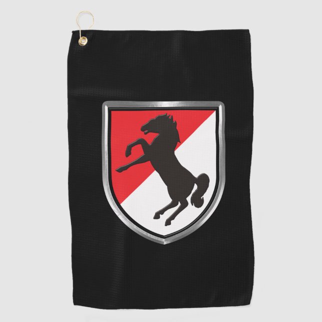 Serviette De Golf 11e Régiment de cavalerie blindée "Cheval noir"  (Devant)