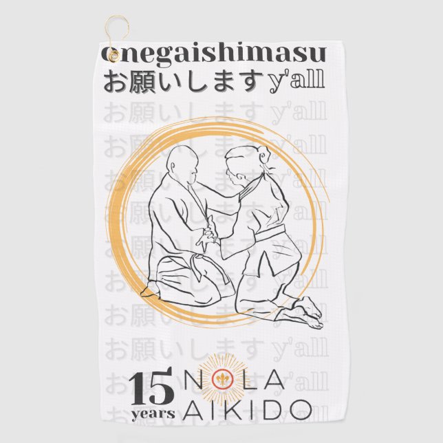 Serviette De Golf 15 Anniversaire Golf Towel NOLA Aikido (Devant)