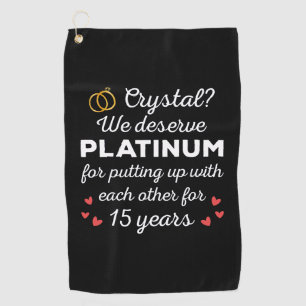 Serviette De Golf 15ème anniversaire du Mariage I - Crystal Funny Co