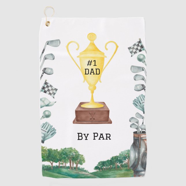 Serviette De Golf #1 Papa by Par Golf Towel (Devant)