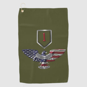 Serviette De Golf 1ère Division d'Infanterie “Big Red One” Aigle