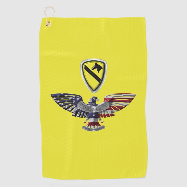 Serviette De Golf 1re division de cavalerie "First Team" Eagle (Devant)