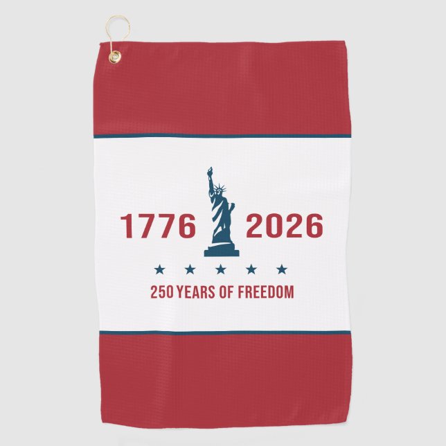 Serviette De Golf 250 ans de liberté Statue de la Liberté | 1776 202 (Devant)