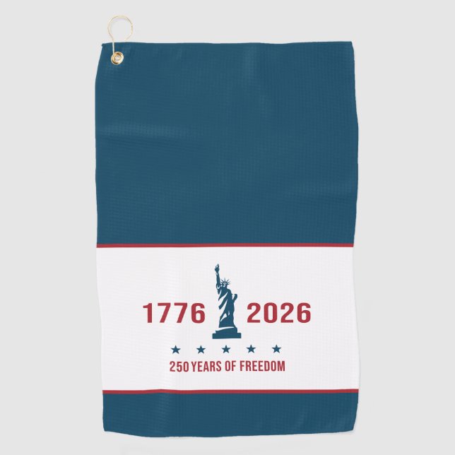 Serviette De Golf 250 Ans de Liberté Statue de la Liberté | 1776 202 (Devant)