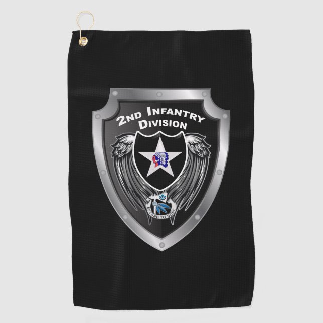 Serviette De Golf 2e division d'infanterie Division Indianhead (Devant)