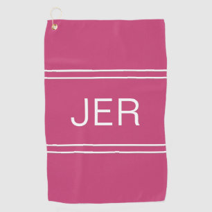 Serviette De Golf 3 lettres initiales Monogramme Hot rose Golfer's B