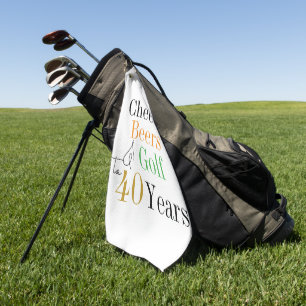 Serviette De Golf 40e anniversaire Golf Cheers et bières minimal