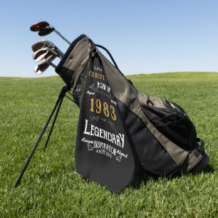 Serviette De Golf 40th Birthday 1983 Ajouter Nom Legendary Black Gol
