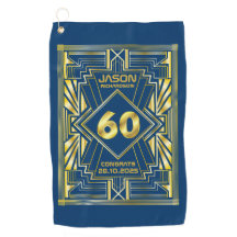 60e anniversaire Art Déco Gold Blue Great Gatsby