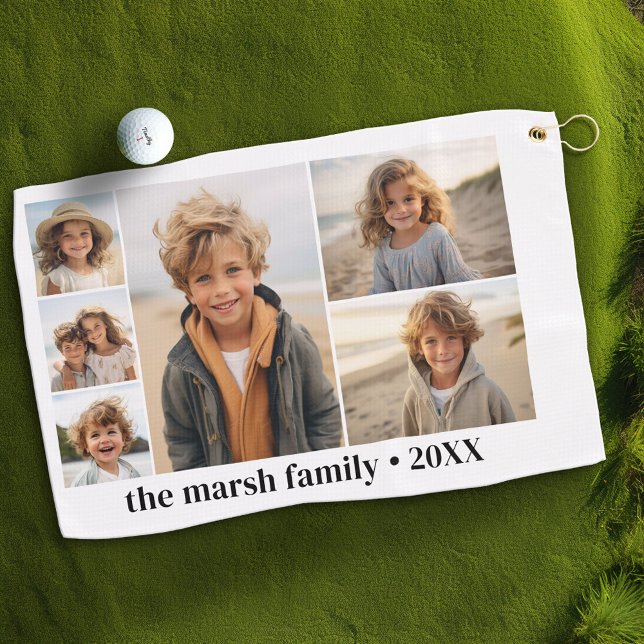 Serviette De Golf 6 Collage photo avec arrière - plan blanc (Custom Golf Towel)