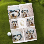 Serviette De Golf 6 Collage photo minimaliste - Gold et White Grid<br><div class="desc">Une serviette de golf avec un collage photo personnalisé est un accessoire unique et personnalisé qui allie fonctionnalité et valeur sentimentale sur le terrain. Il nettoie efficacement les clubs, les boules et les mains tout en présentant un imprimé vibrant et de haute qualité de souvenirs chéris - moments familiaux, parcours...</div>