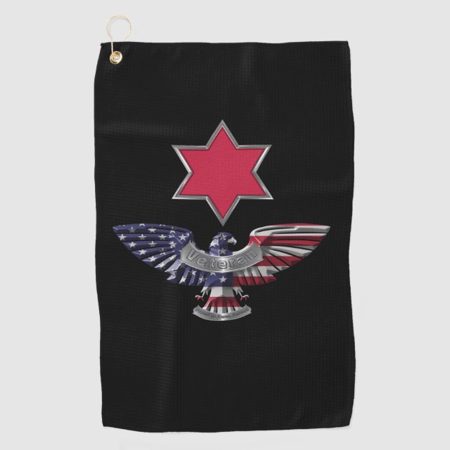 Serviette De Golf 6e division d'infanterie “Étoile Rouge”Aigle (Devant)