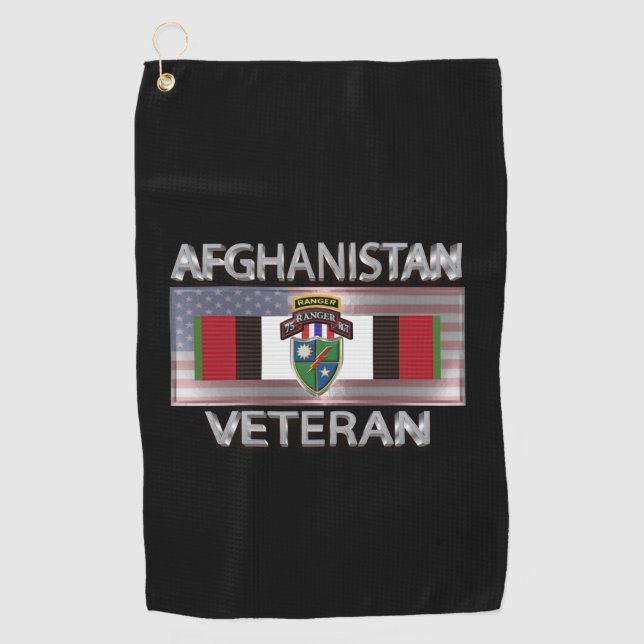 Serviette De Golf 75e Régiment de Rangers Afghanistan Vétéran (Devant)