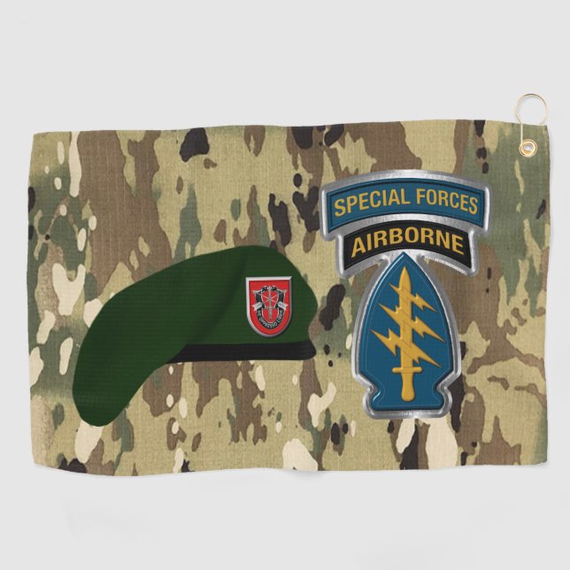 Serviette De Golf 7e Groupe des forces spéciales  (Horizontal)