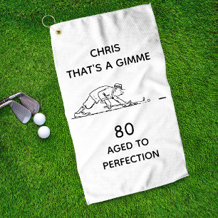 Serviette De Golf 80e anniversaire Funny Golfer Nom personnalisé