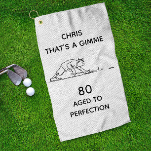 Serviette De Golf 80e anniversaire Funny Golfer Nom personnalisé