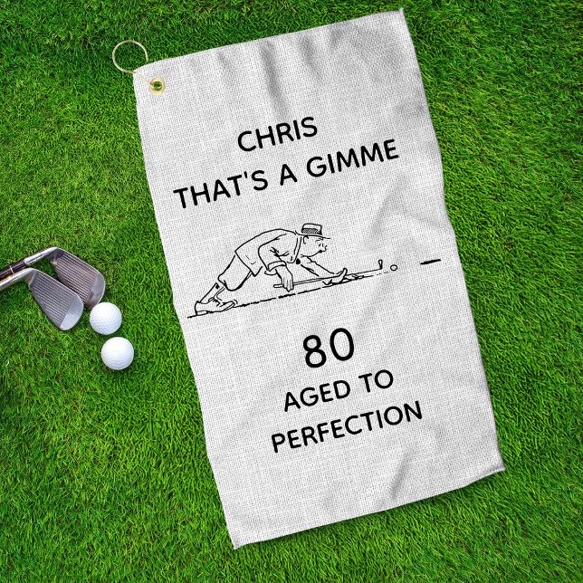 Serviette De Golf 80e anniversaire Funny Golfer Nom personnalisé Gol (Créateur téléchargé)