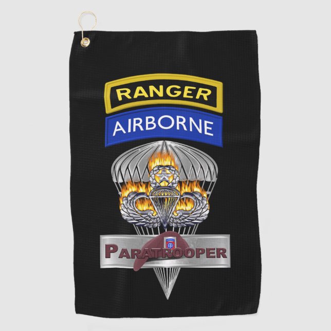 Serviette De Golf 82e division aéroportée Airborne Ranger (Devant)