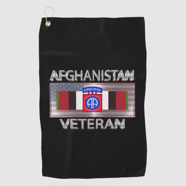 Serviette De Golf 82e division aéroportée Ancien combattant afghan (Devant)