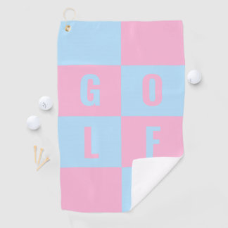 Serviette De Golf À damiers rose passe français 