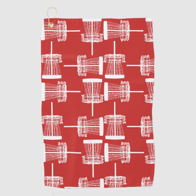 Serviette de golf à disque rouge (Devant)