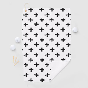 Serviette De Golf À l'encre noire chargez le motif croisé