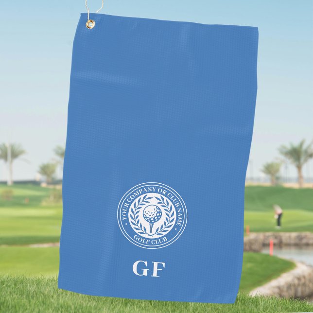 Serviette de golf à monogramme classique personnal (Créateur téléchargé)