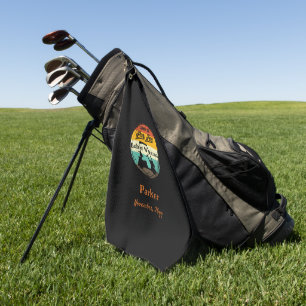Serviette de golf à monogramme noir   Week-end ent