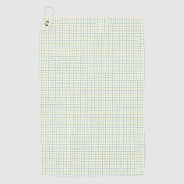 Serviette De Golf A tea towel with a grid pattern in light blue  (Devant)