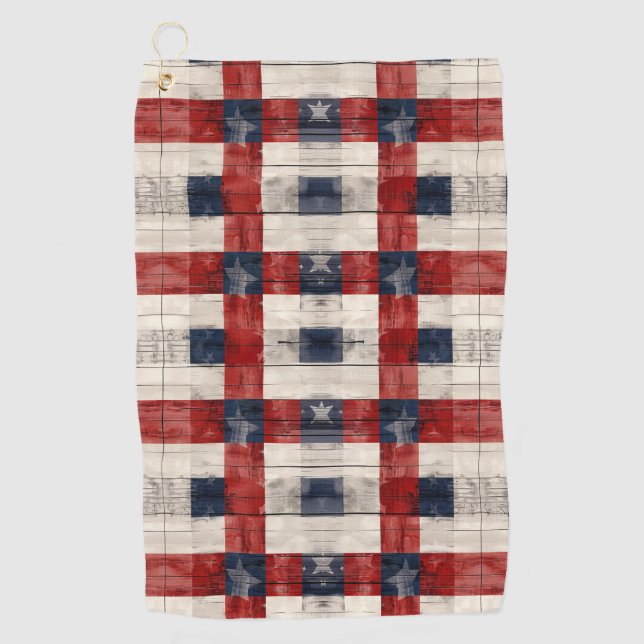 Serviette de golf à treillis Americana (Devant)