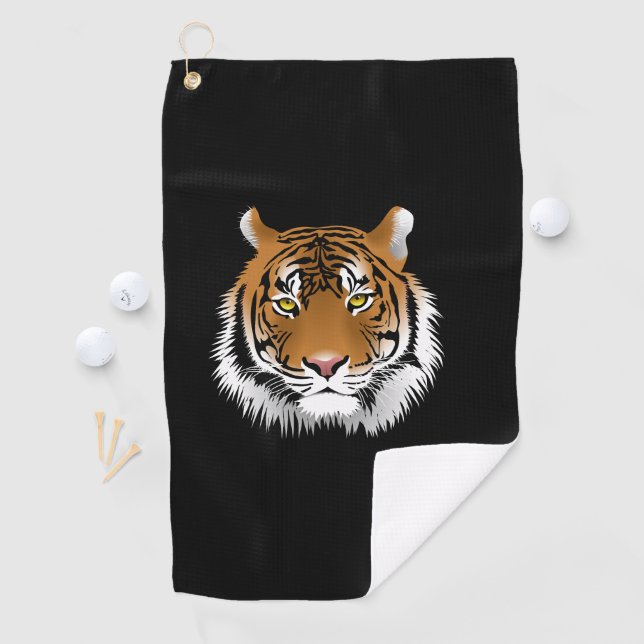 Serviette de golf à visage de tigre  (En situation)