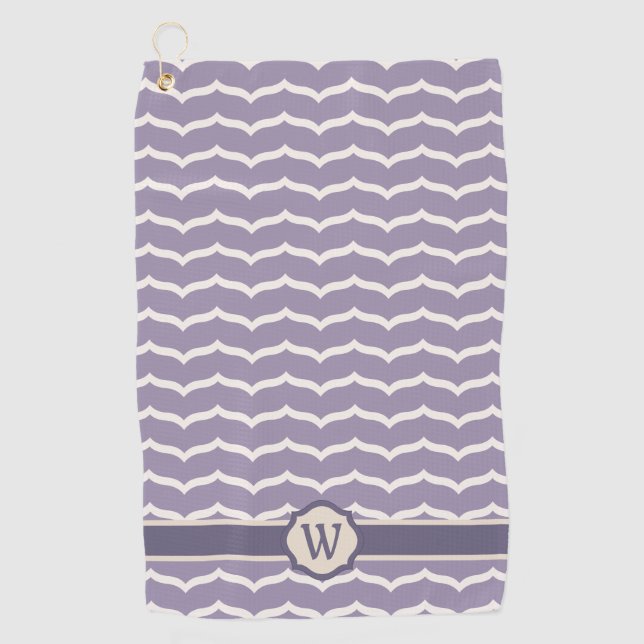 Serviette de golf à zigzag fleuri (Devant)