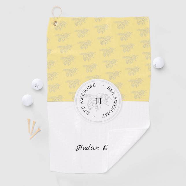 Serviette De Golf Abeille Awesome Miel d'argent Bee Personnalisé Mon (En situation)