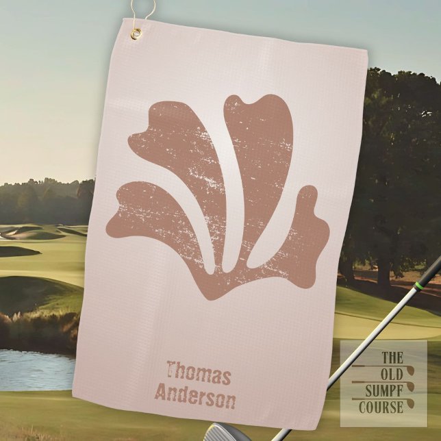 Serviette De Golf Abstract Art Brown Algae, Kelp (Créateur téléchargé)