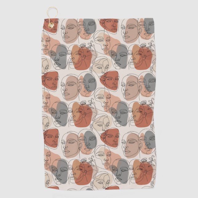 Serviette De Golf Abstract Feminine Face Pattern (Devant)