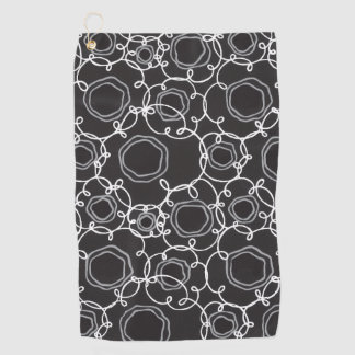 Serviette De Golf Abstract Floral Matrix (Charcoal) Fine Art