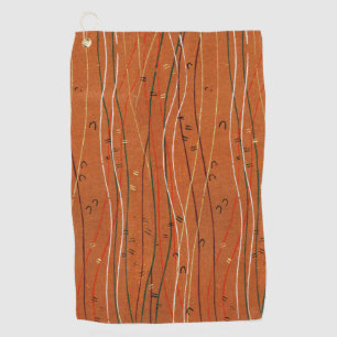 Serviette De Golf Abstrait japonais Wavy Red Stripes