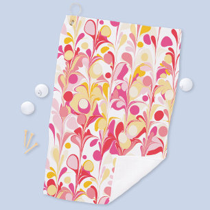 Serviette De Golf Abstrait Motif en marbre rétro rose