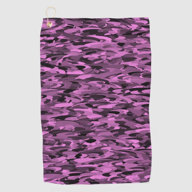 Serviette De Golf Abstrait Motif violet noir (Devant)